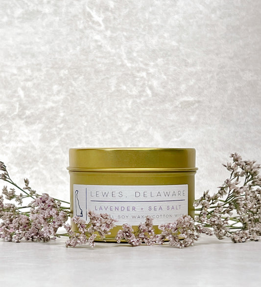 Lavender + Sea Salt Tin Candle